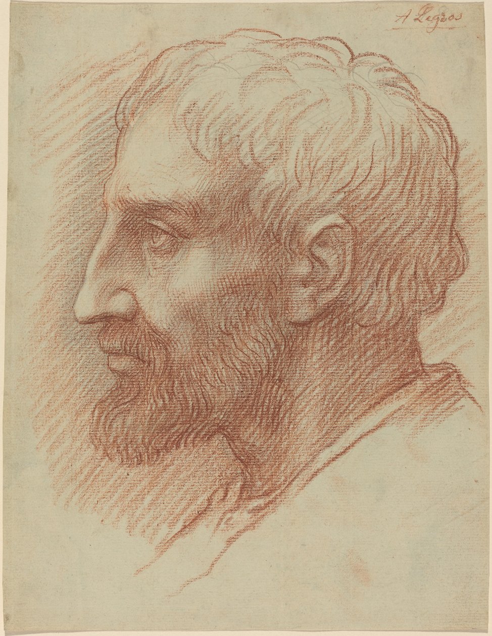 Głowa człowieka. autorstwa Alphonse Legros