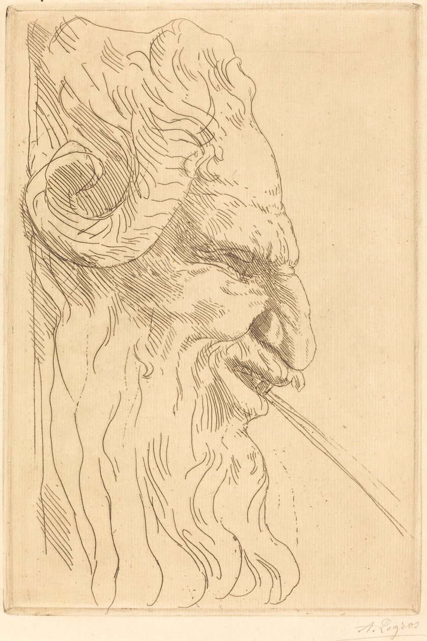 Szef Satyr Tete de satyre. autorstwa Alphonse Legros
