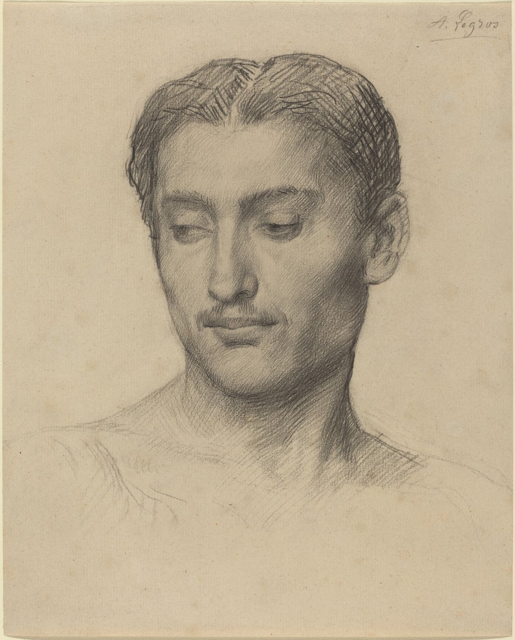 Głowa młodego mężczyzny autorstwa Alphonse Legros