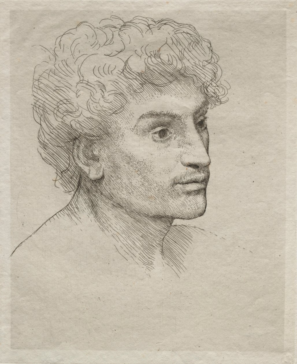 Głowa młodego człowieka. autorstwa Alphonse Legros