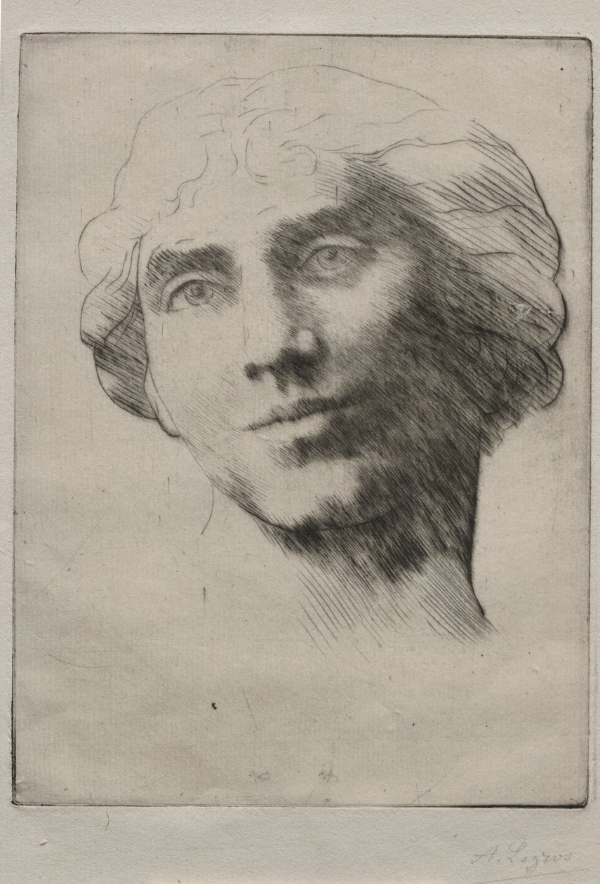 Głowa młodej kobiety. autorstwa Alphonse Legros