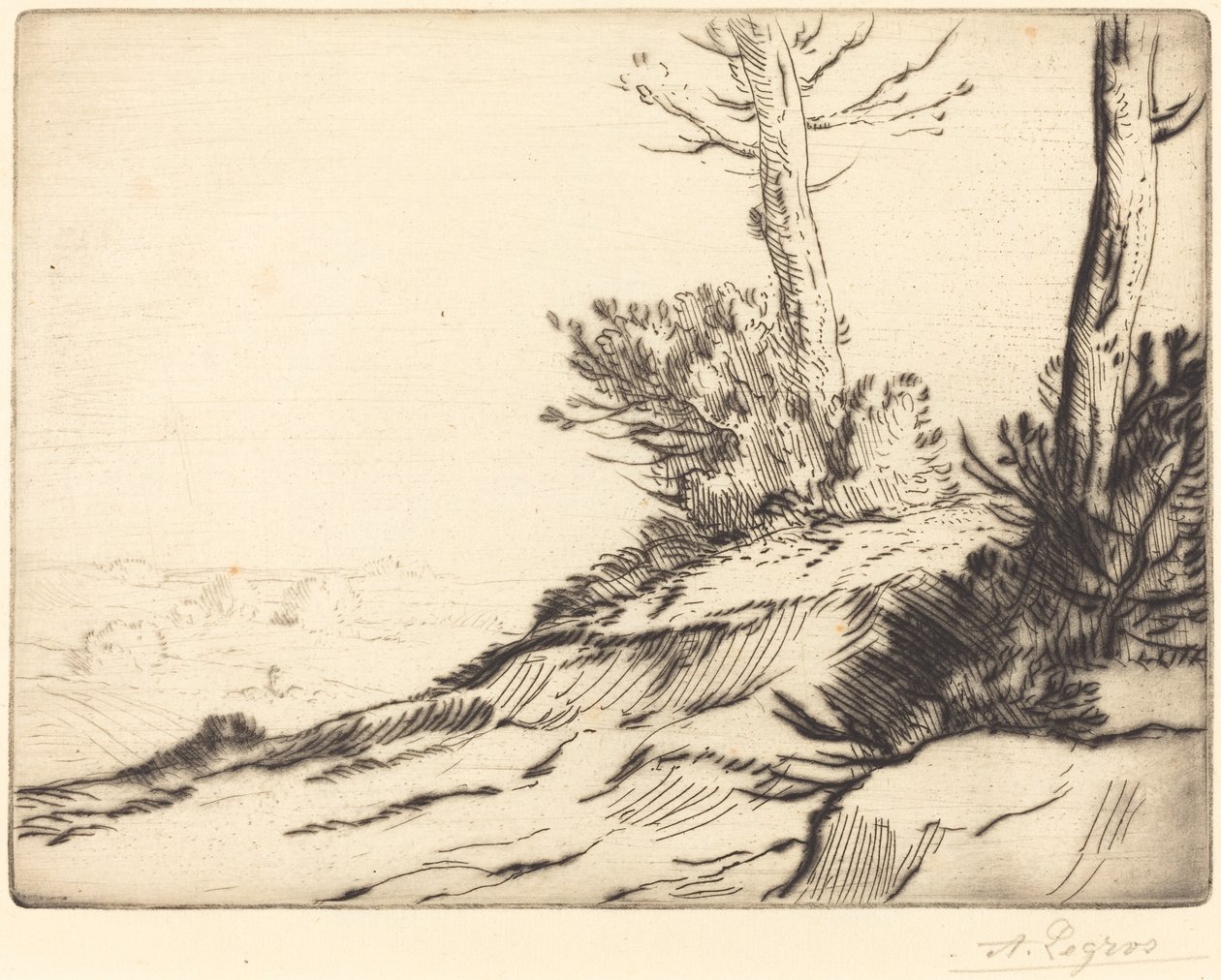 Wzgórze z krzakami La butte aux broussailles. autorstwa Alphonse Legros