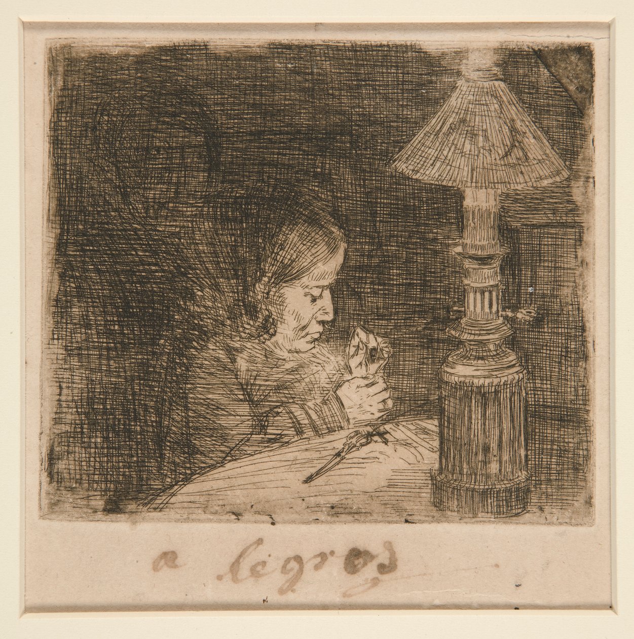La Couseuse (Kobieta do szycia) autorstwa Alphonse Legros