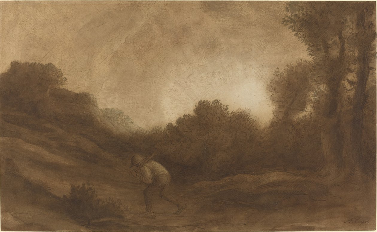 Krajobraz, Wieczór autorstwa Alphonse Legros