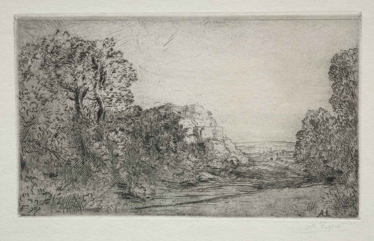 Krajobraz: wschód słońca autorstwa Alphonse Legros