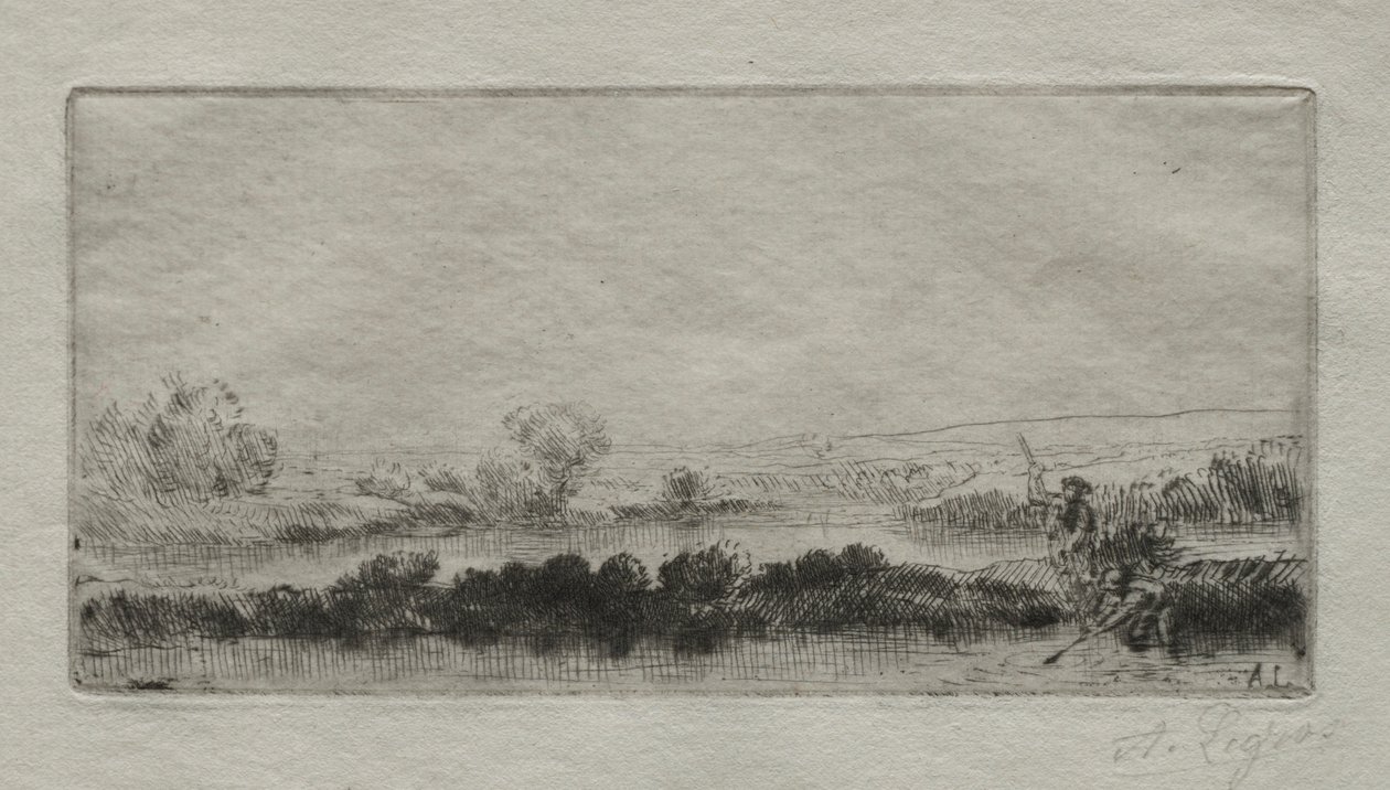 Krajobraz z Beat-bogiem: Na bagnach. autorstwa Alphonse Legros