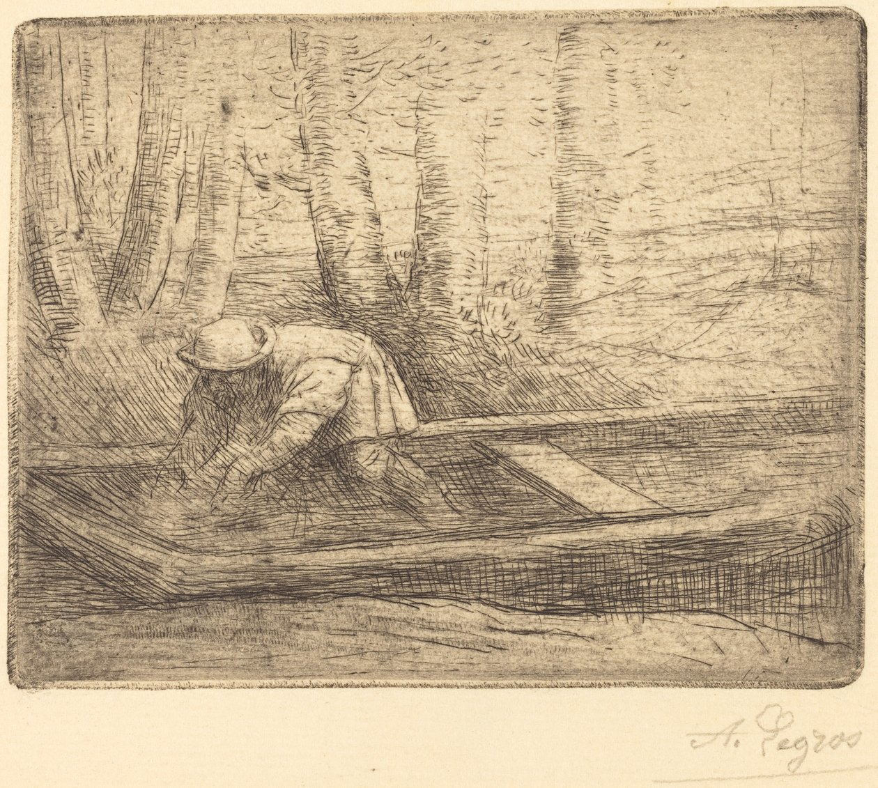 Człowiek w Punt. autorstwa Alphonse Legros