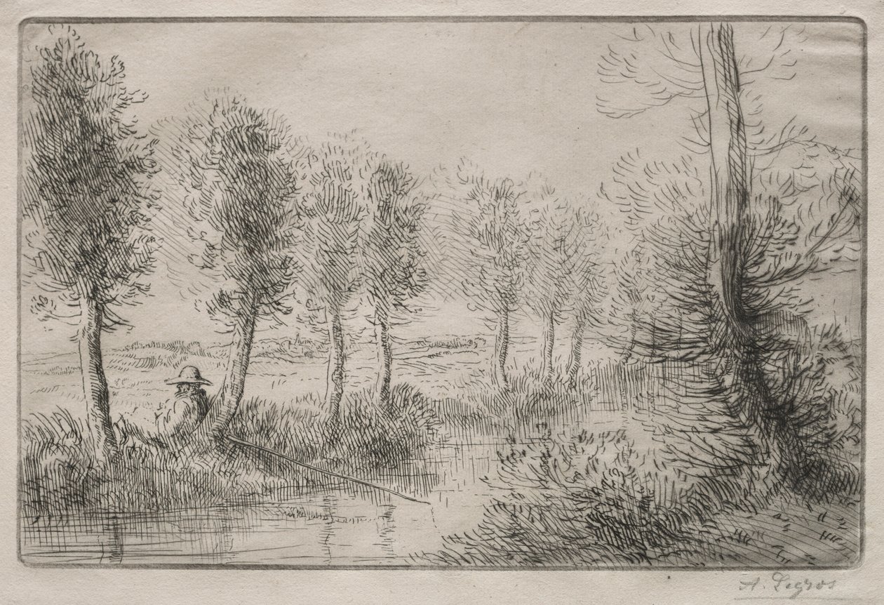W pobliżu młyna. autorstwa Alphonse Legros