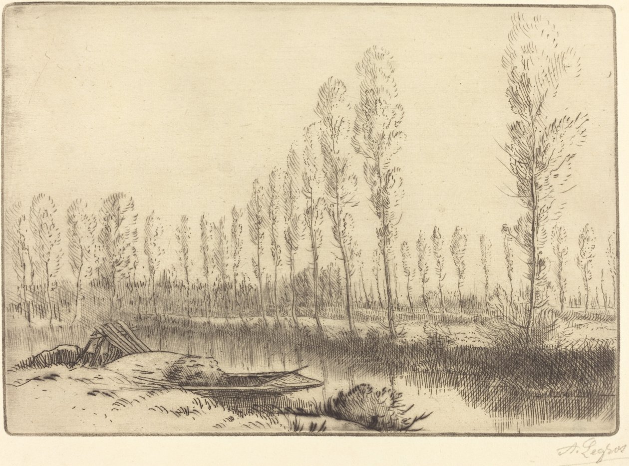 Topole w pobliżu Amiens W pobliżu Amiens znajdują się torfowiska. autorstwa Alphonse Legros