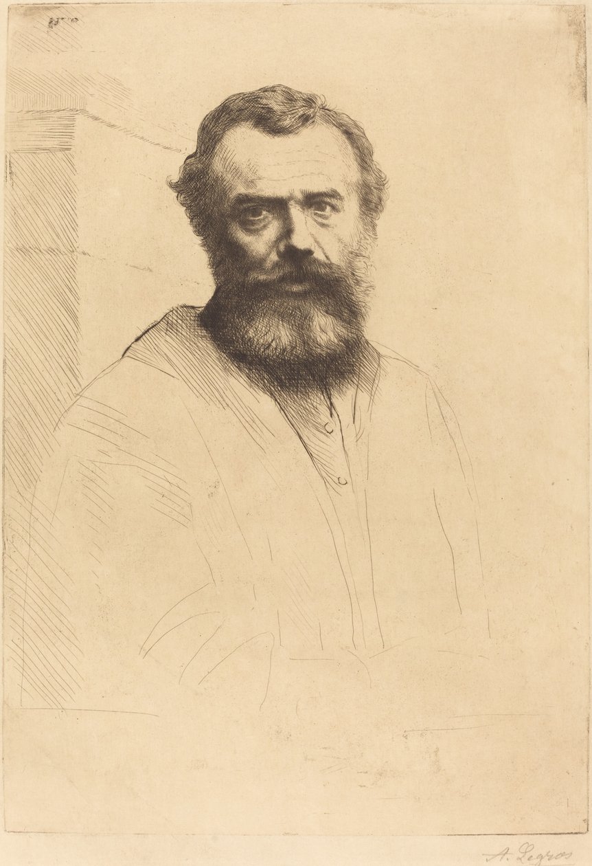 Autoportret, III płyta, 1880 r. autorstwa Alphonse Legros