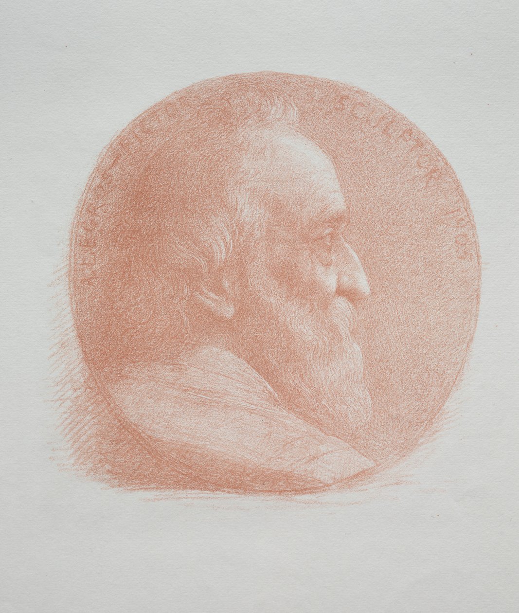 Autoportret, Medalion nr 2 11. Płyta. autorstwa Alphonse Legros