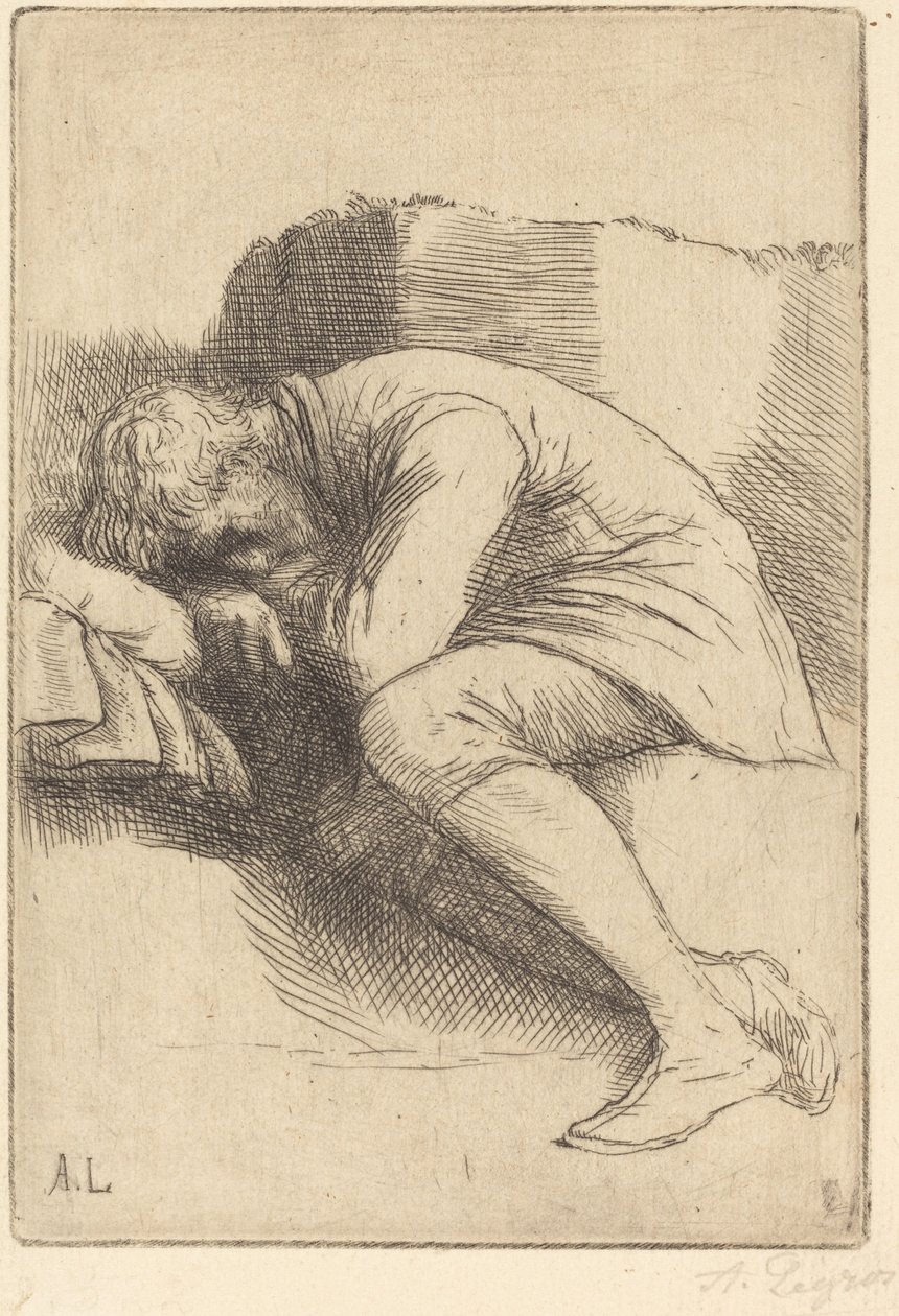 Śpiący Śpiący. autorstwa Alphonse Legros