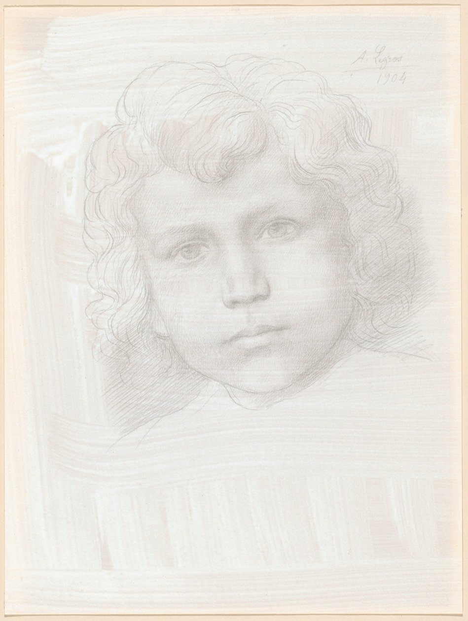 Studium Kupidyna (głowa dziewczyny) autorstwa Alphonse Legros