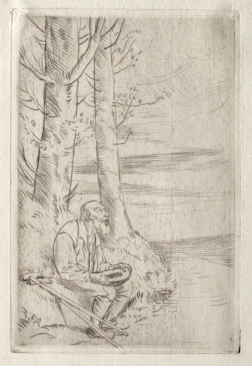 Ślepy żebrak. autorstwa Alphonse Legros