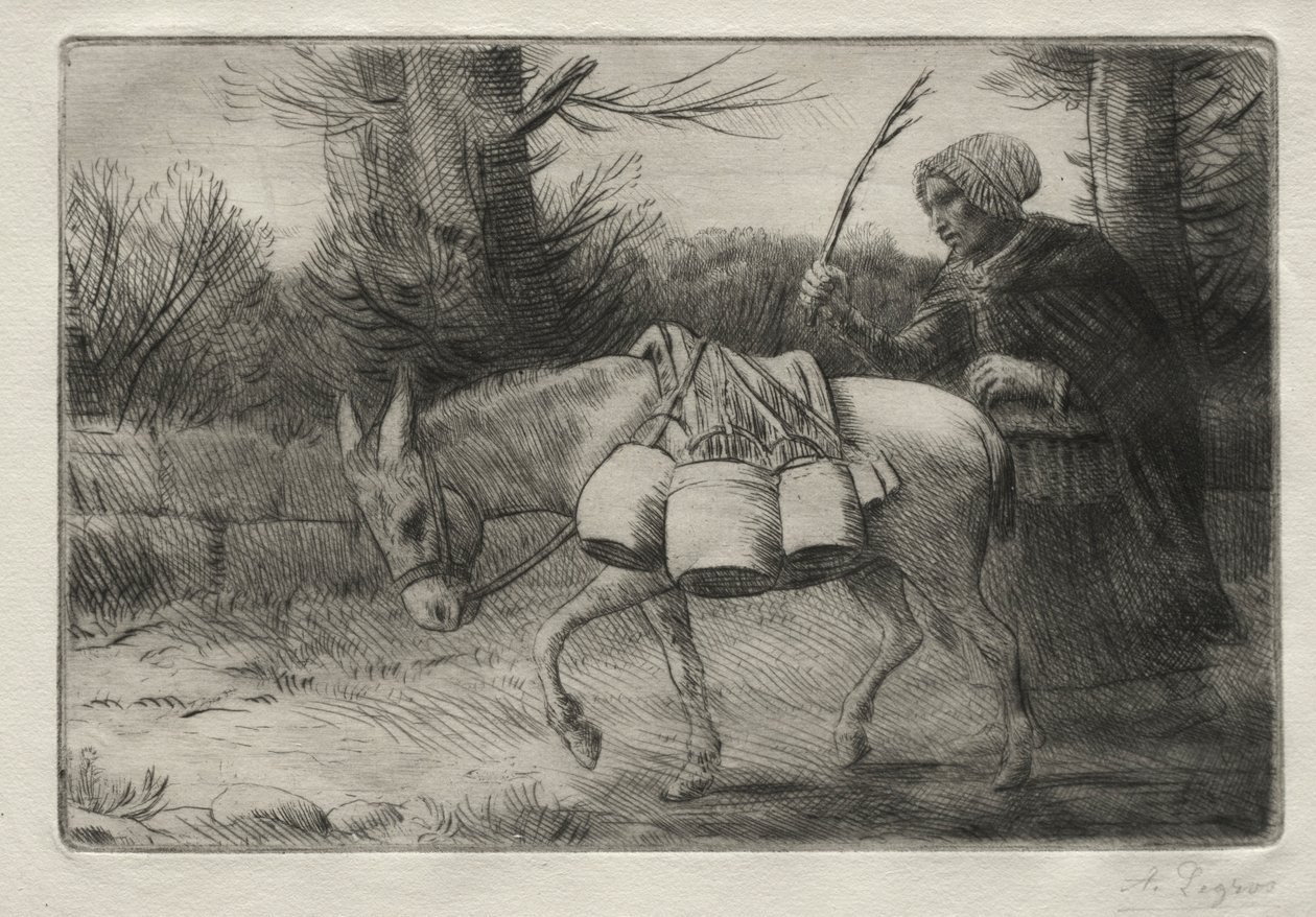 Trzecia płyta Dairymaid z Boulogne. autorstwa Alphonse Legros