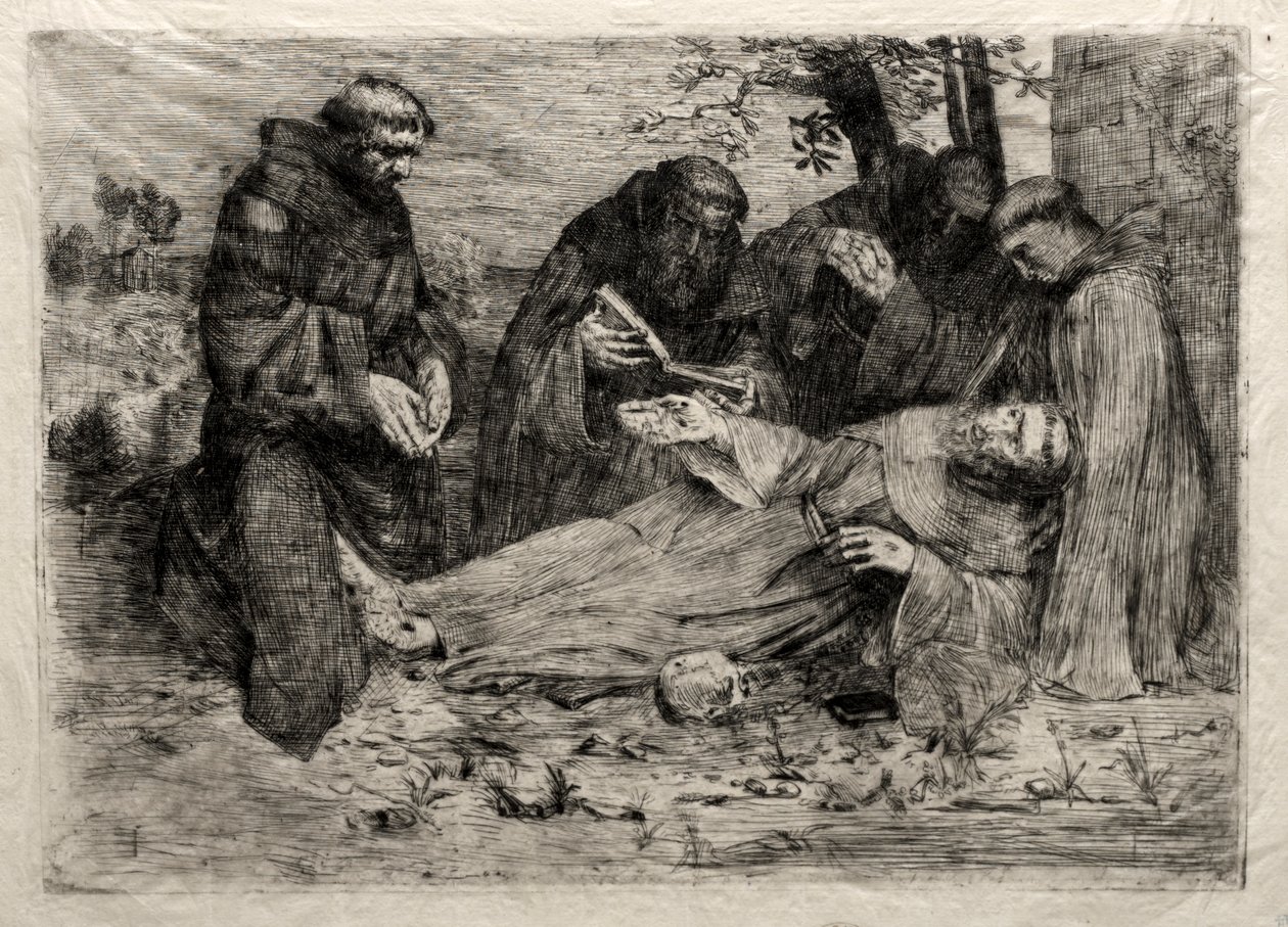 Śmierć św. Franciszka autorstwa Alphonse Legros