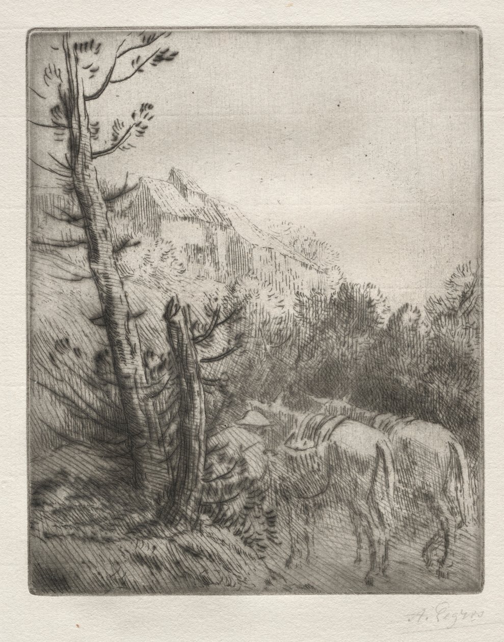 Farma na wzgórzu autorstwa Alphonse Legros