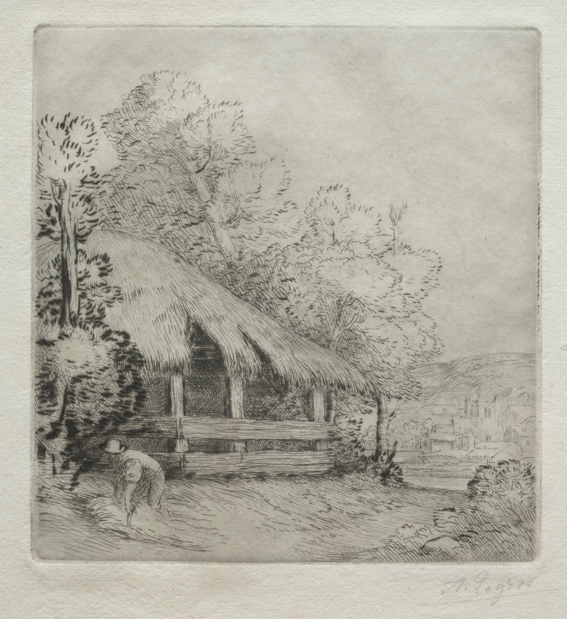 Mały hangar Le Petit Hangar. autorstwa Alphonse Legros