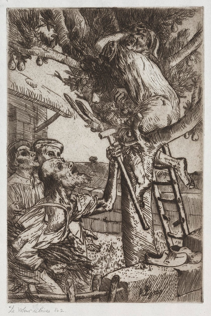 Złodziej gruszek, nr 1, c. 1890. autorstwa Alphonse Legros