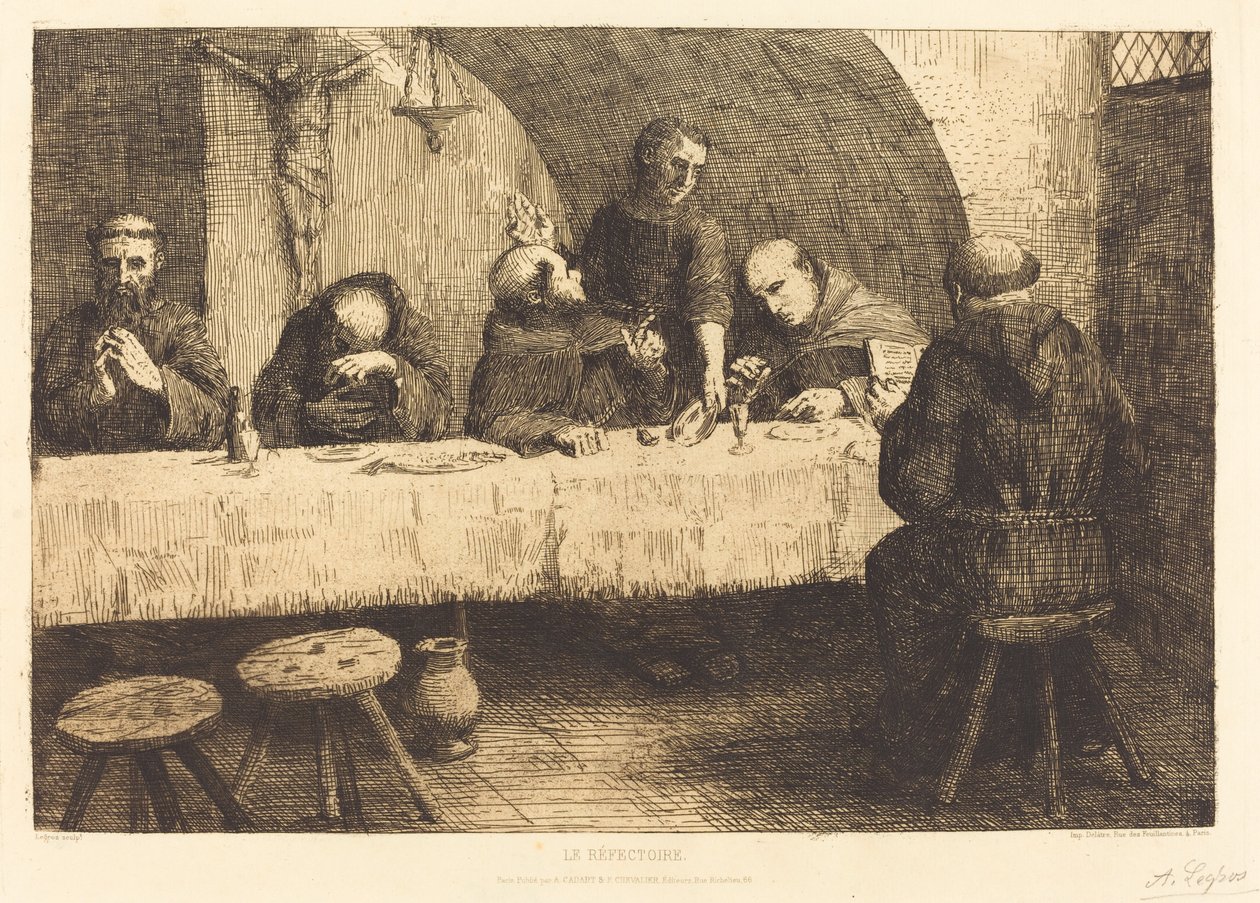 Refektarz Le refectoire. autorstwa Alphonse Legros