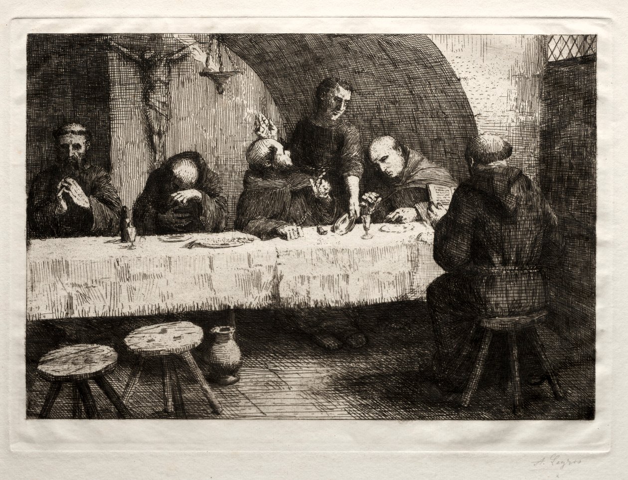 Refektarz , ok. godz. 1862. autorstwa Alphonse Legros