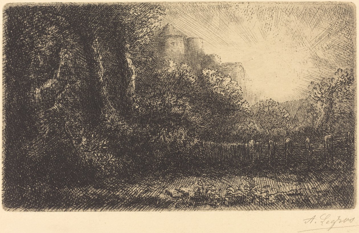 Widok na zamek (Chateau de Poillet) autorstwa Alphonse Legros