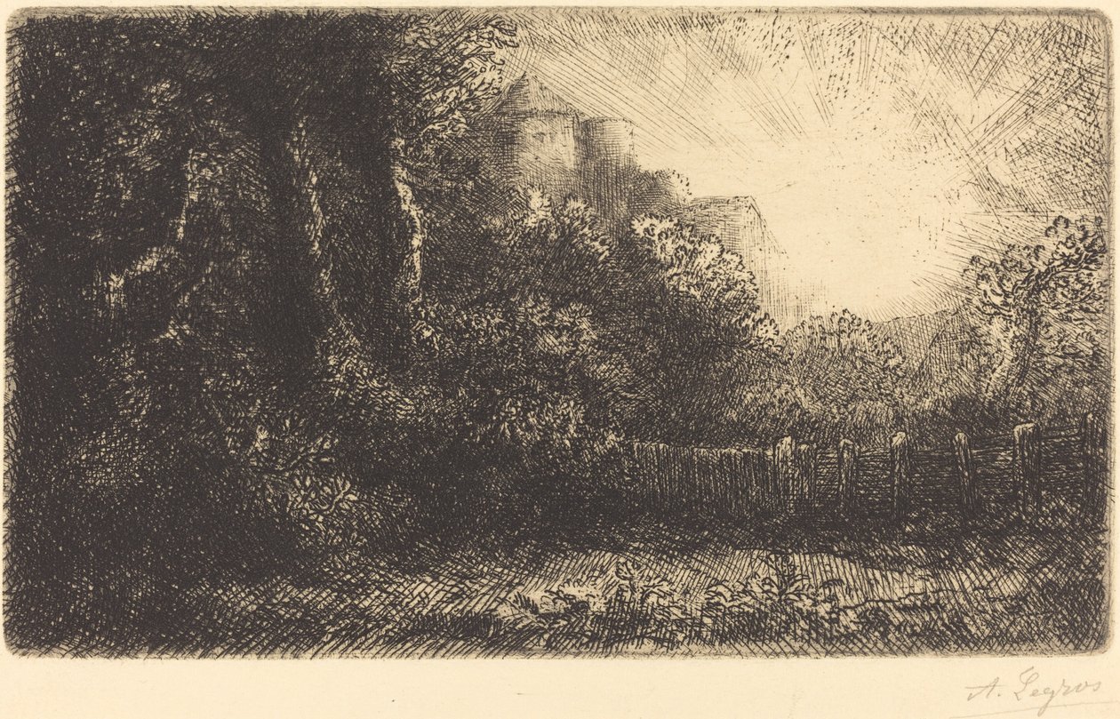 Widok na zamek (Chateau de Poillet) autorstwa Alphonse Legros