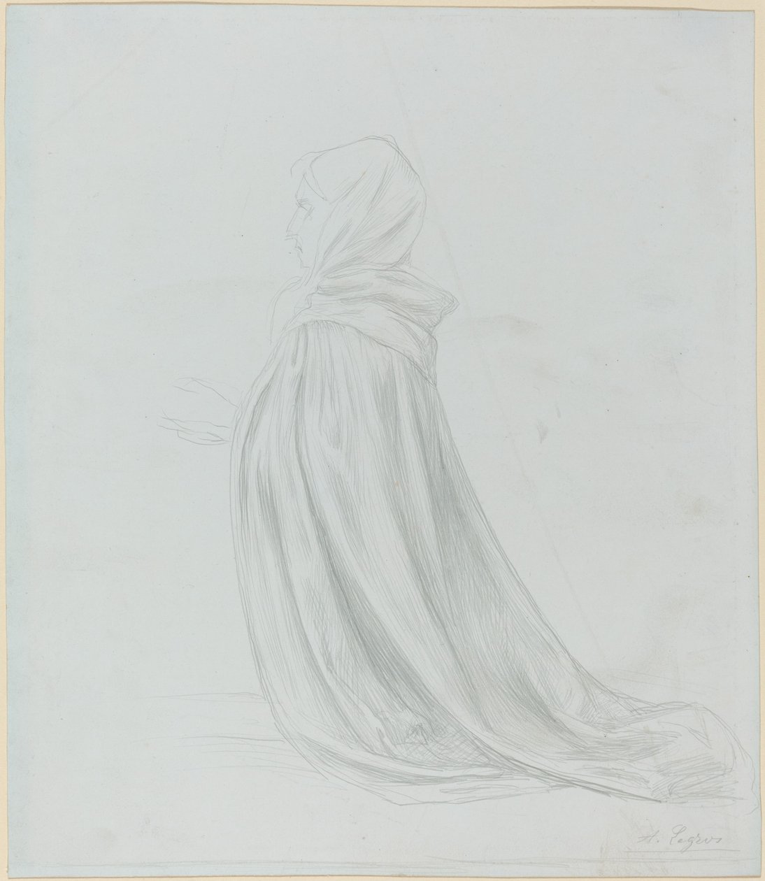 Kobieta w płaszczu. autorstwa Alphonse Legros