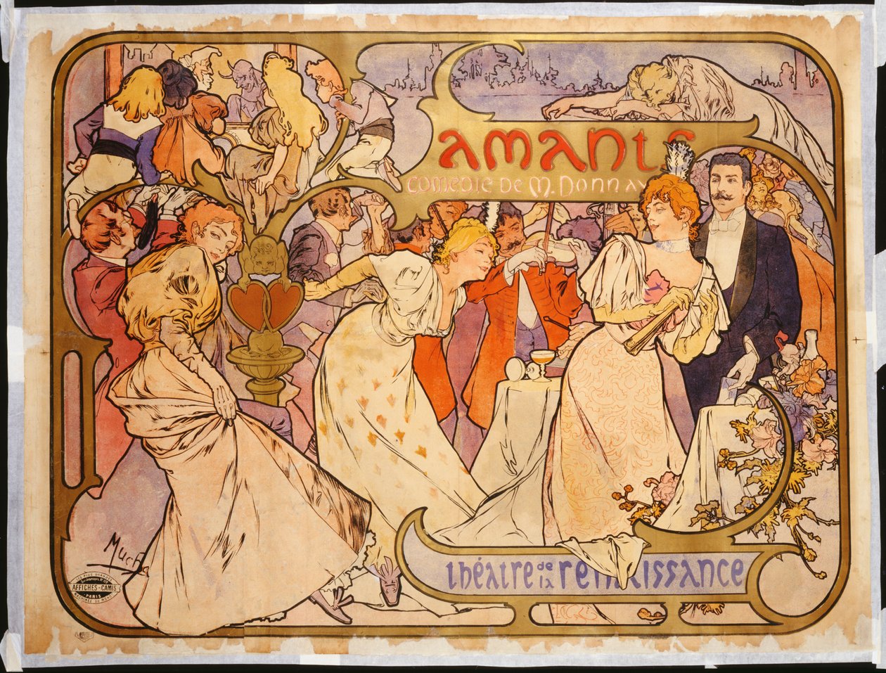 Kochankowie, 1895 autorstwa Alphonse Mucha