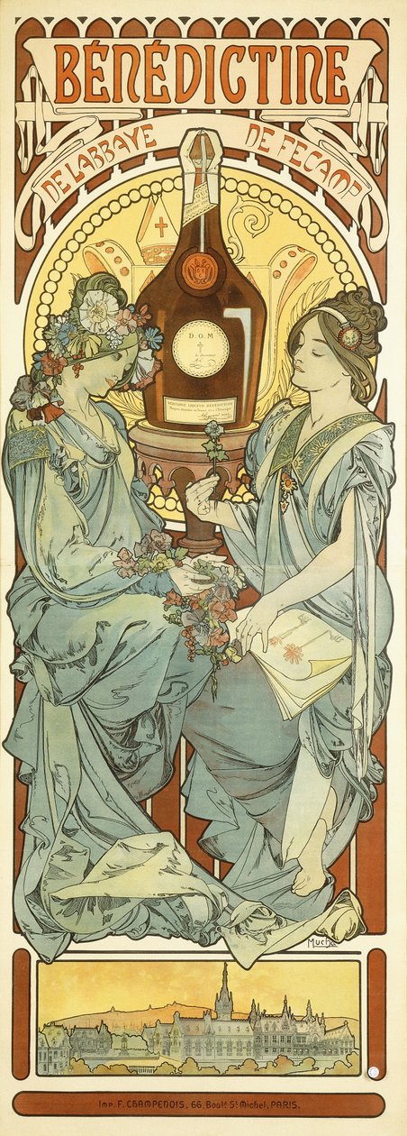 Benedyktynka, 1898 autorstwa Alphonse Mucha