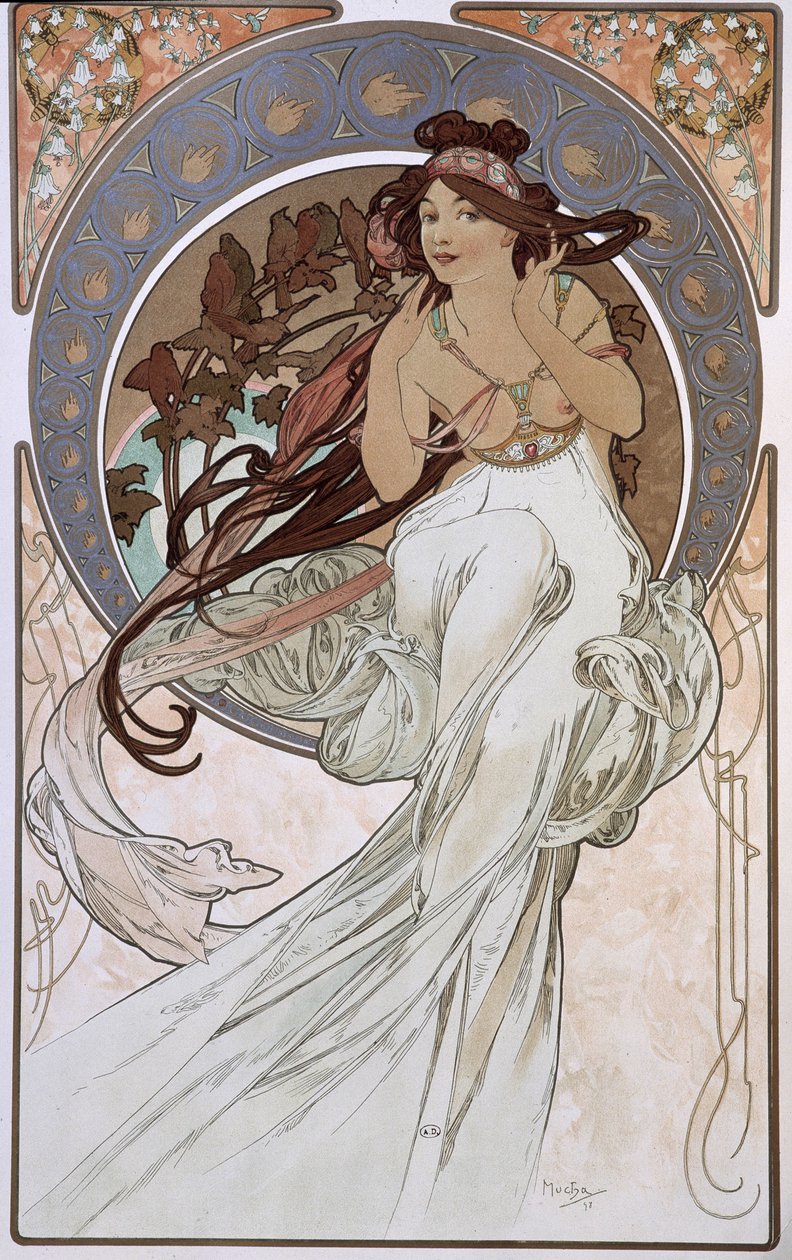 La Musique - autorstwa Mucha autorstwa Alphonse Mucha