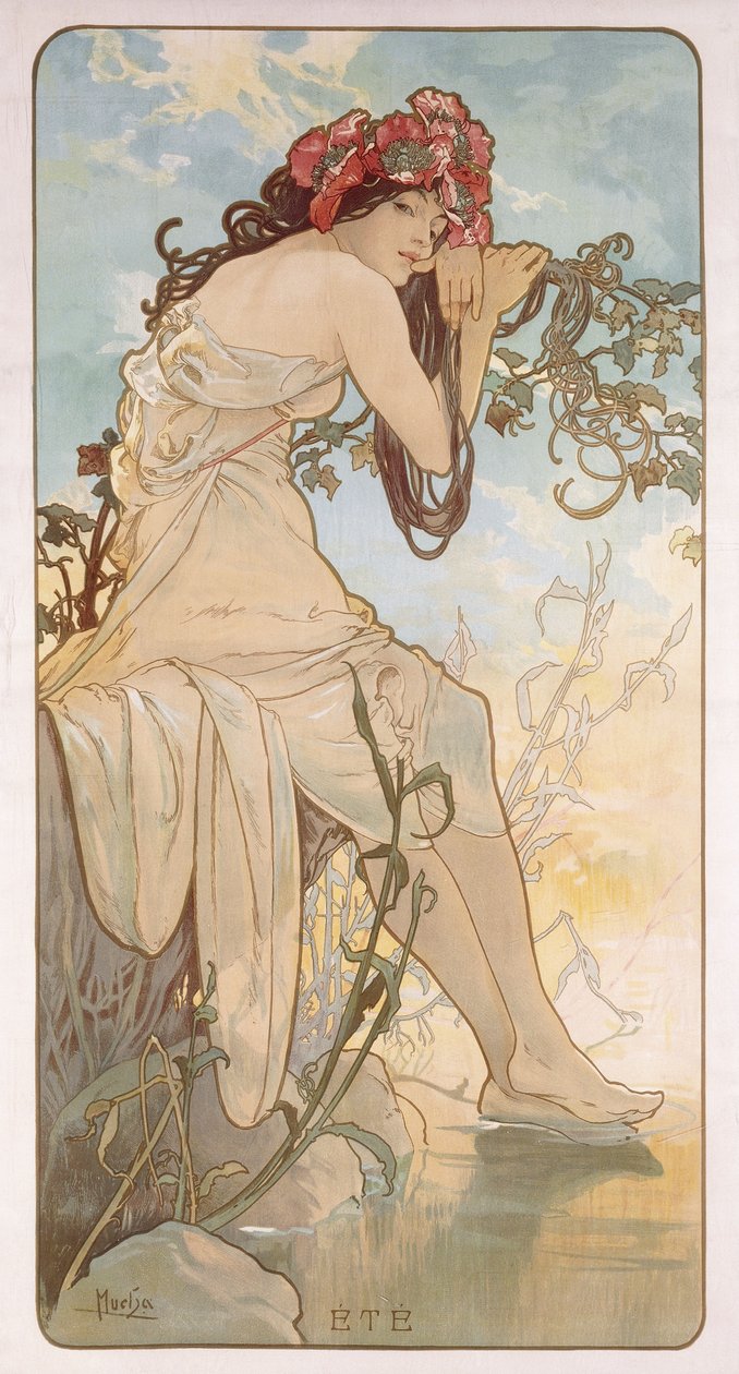 Lato; Ete, ok.1896 autorstwa Alphonse Mucha