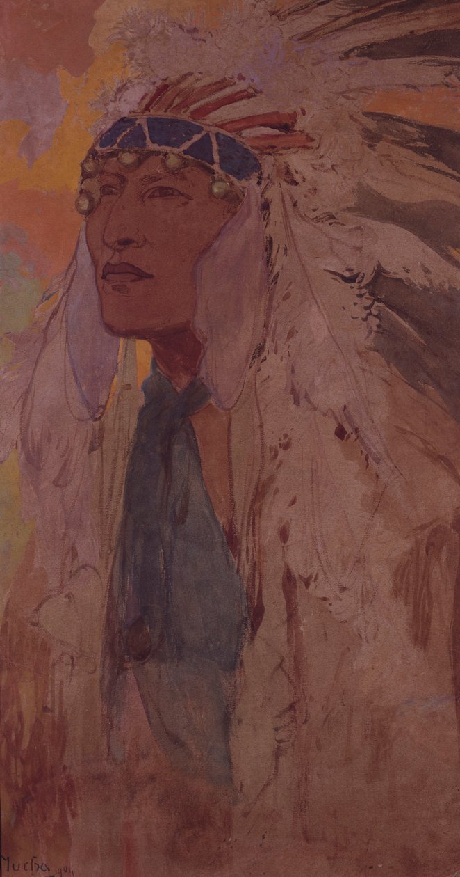 Indianin, 1904 autorstwa Alphonse Mucha