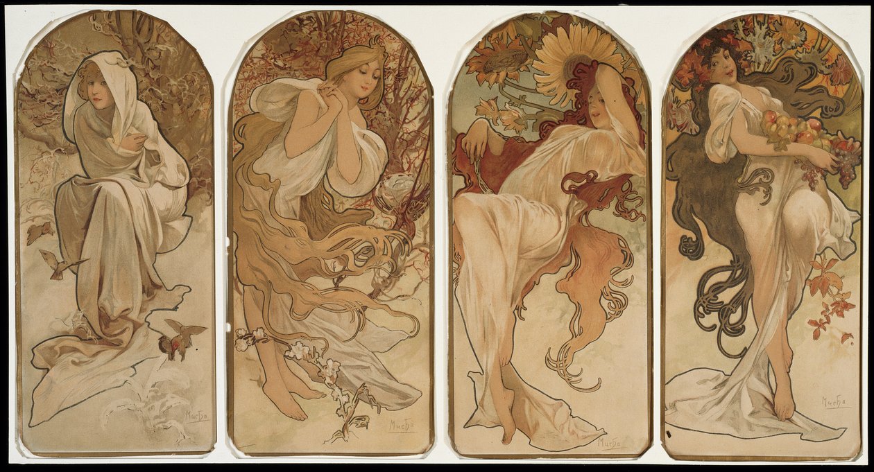Pory roku autorstwa Alphonse Marie Mucha