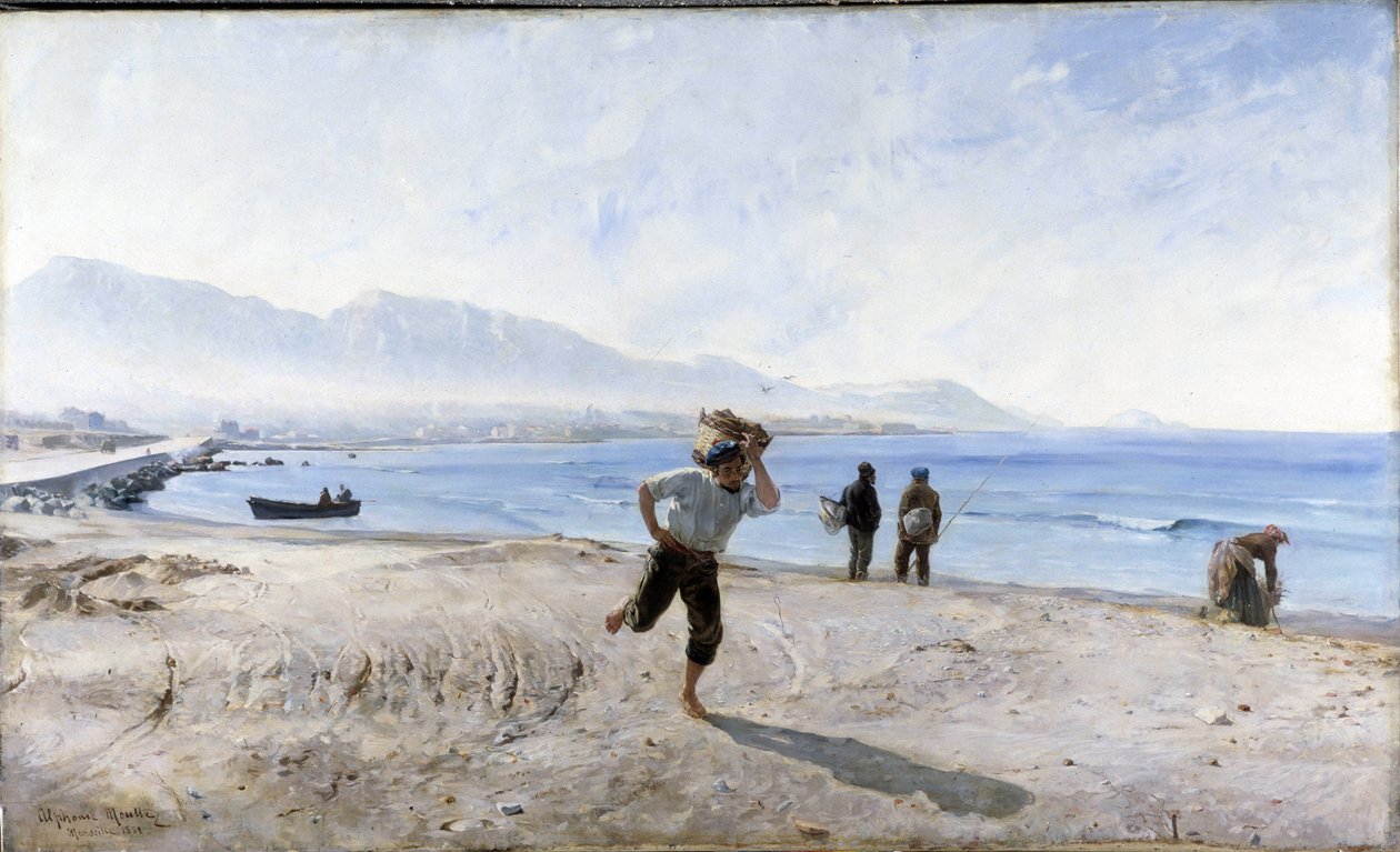 Plaża Prado (akwarela) autorstwa Alphonse Moutte