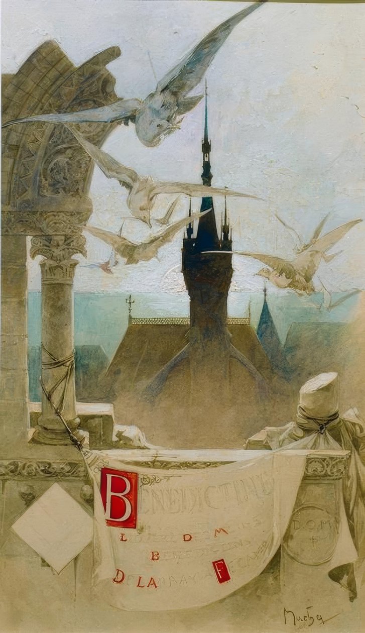 benedyktyński autorstwa Alphonse Mucha