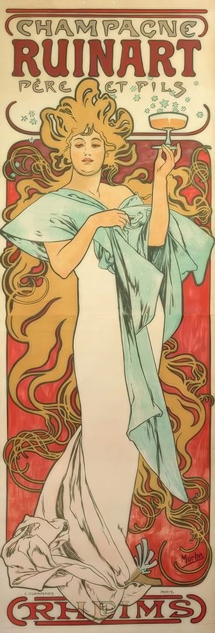 Szampan Ruinart Ojciec i syn autorstwa Alphonse Mucha
