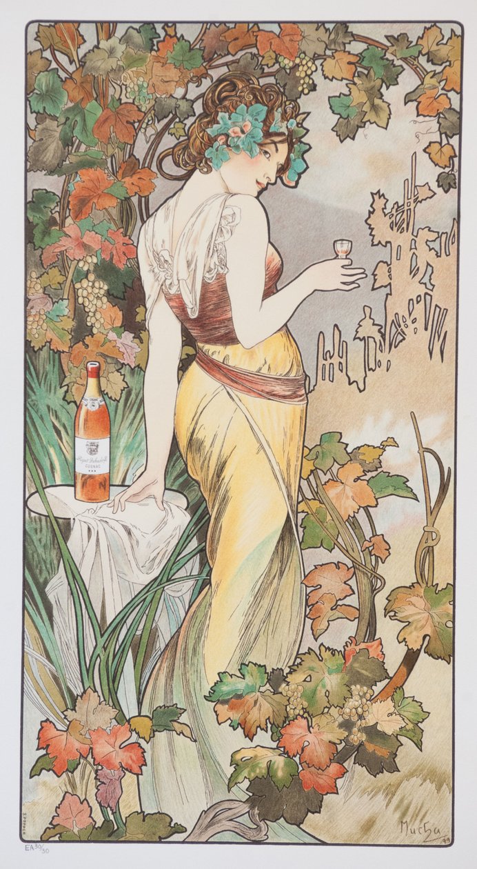 Biskwit koniakowy, ok. 1899 autorstwa Alphonse Mucha