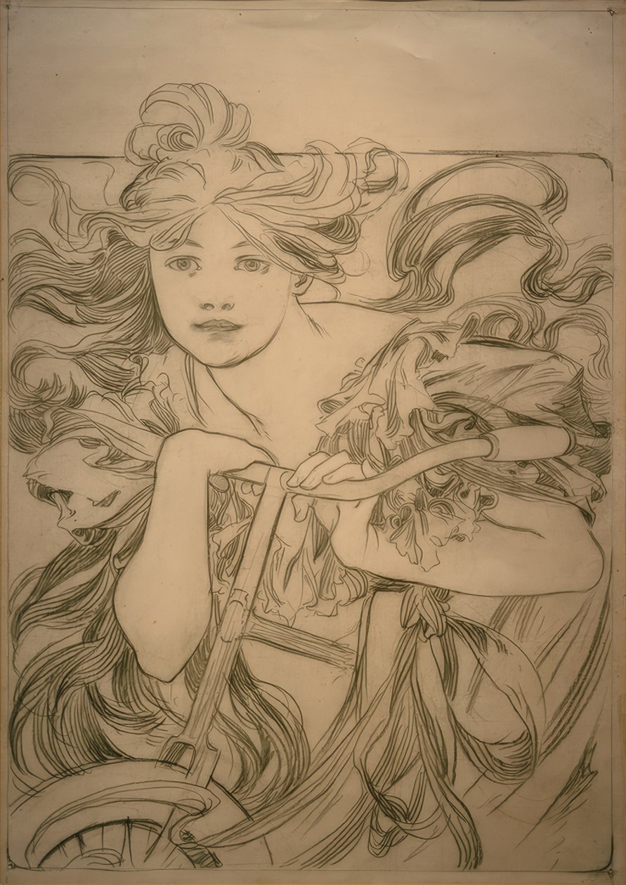 Cykle Perfecta, szkic projektu autorstwa Alphonse Mucha