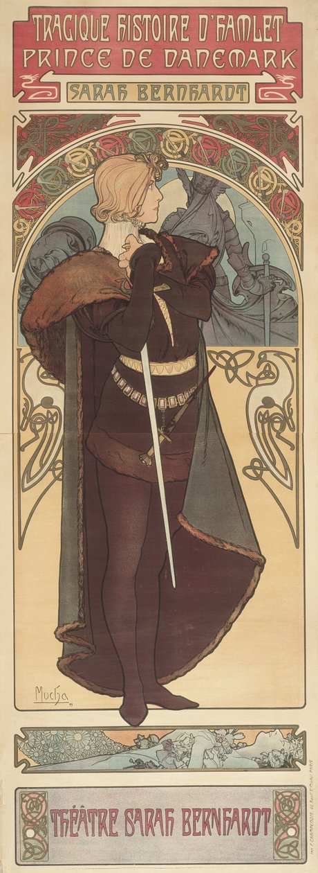 Hamlet, 1899 autorstwa Alphonse Mucha