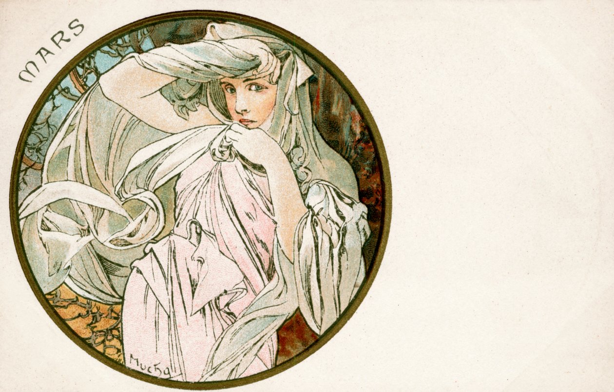 „Marzec”, 1900 autorstwa Alphonse Mucha