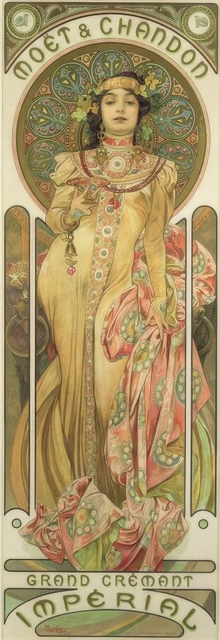 Moët & Chandon / Grand Crémant Imperial autorstwa Alphonse Mucha