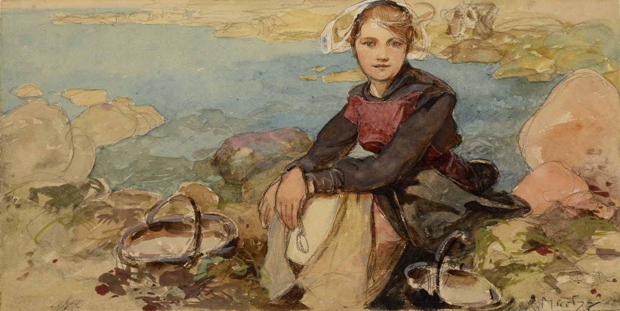 Na brzegu ok. godz. 1900. autorstwa Alphonse Mucha