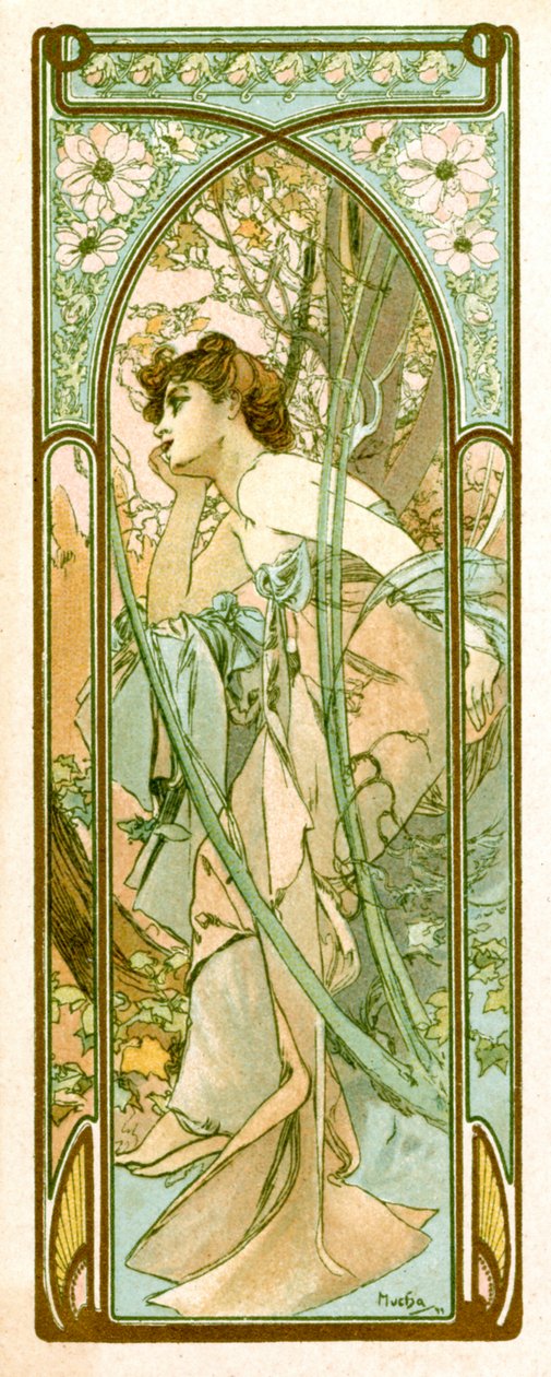 „Zaduma wieczoru”, 1899 autorstwa Alphonse Mucha