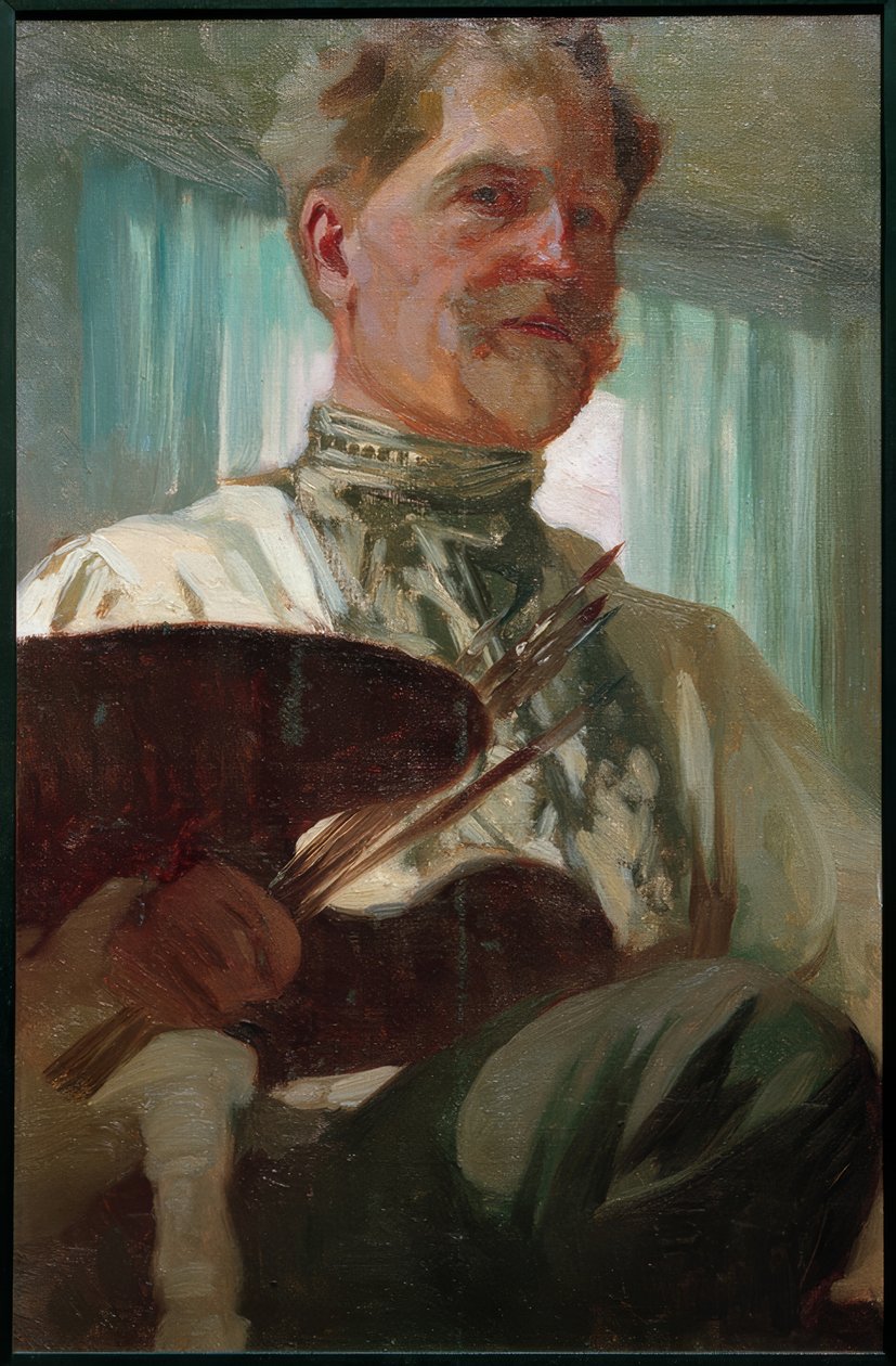 Autoportret z paletą autorstwa Alphonse Mucha