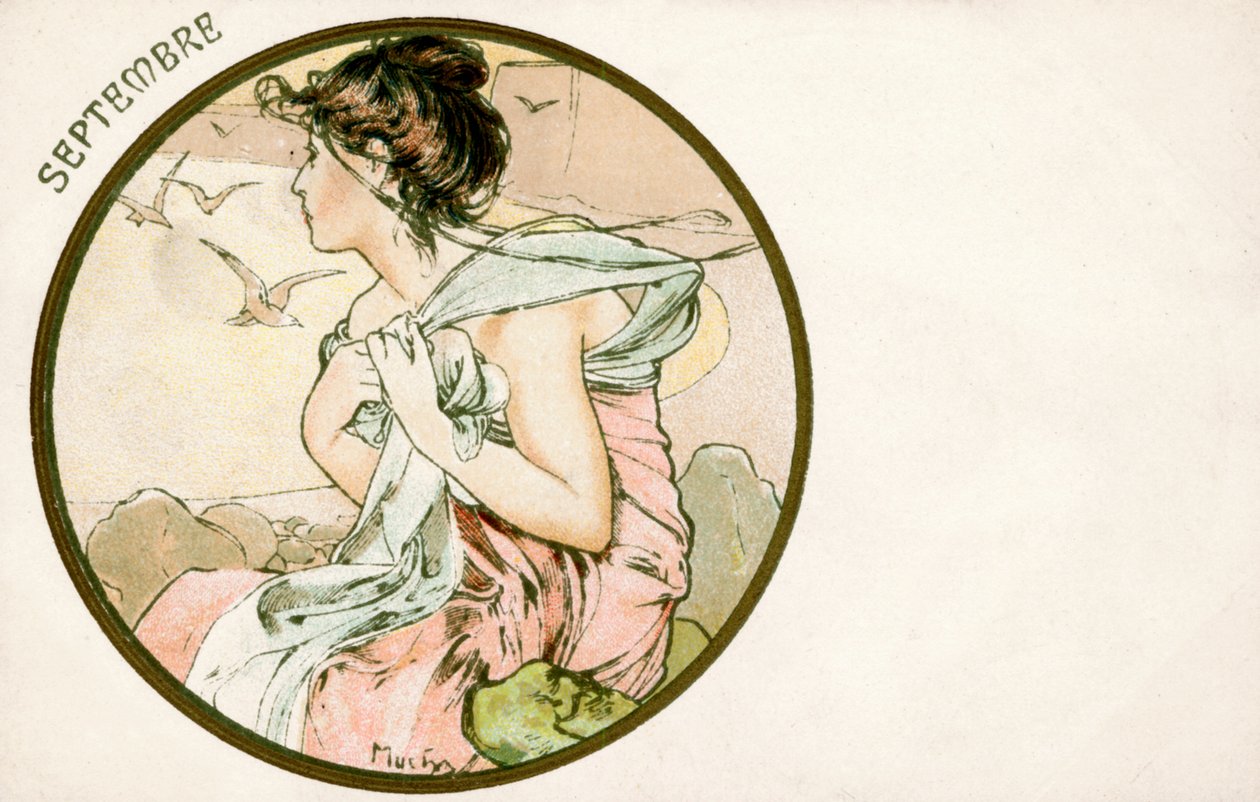 „Wrzesień”, 1900 autorstwa Alphonse Mucha