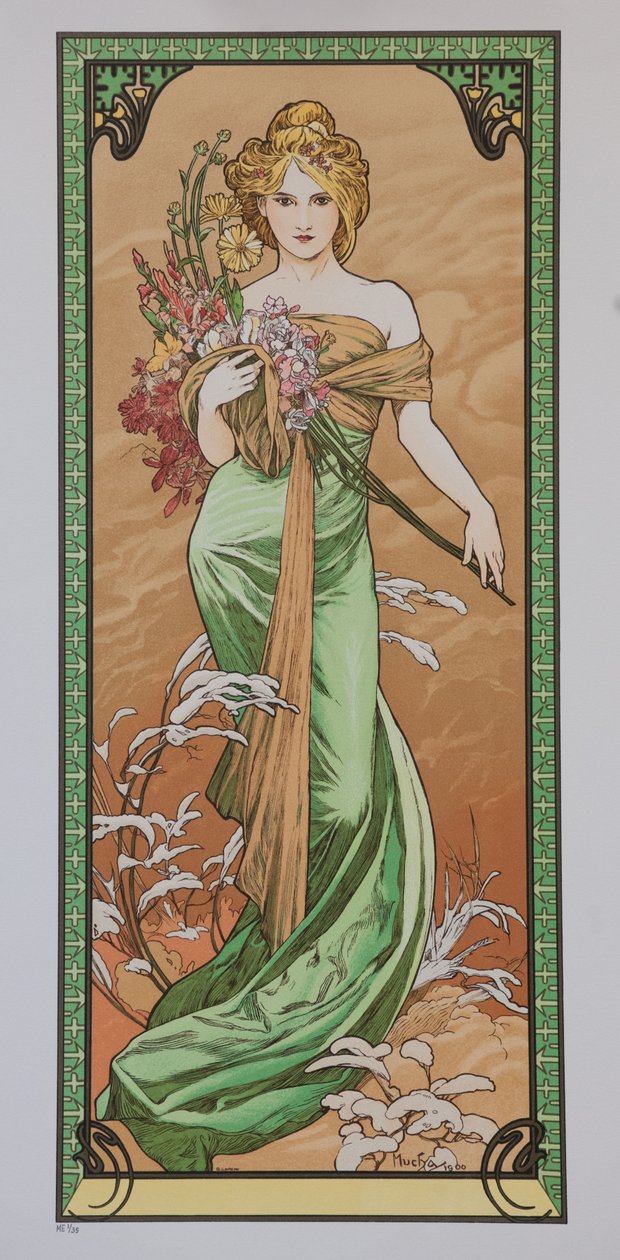 Wiosna z serii Les Saisons, 1900. autorstwa Alphonse Mucha