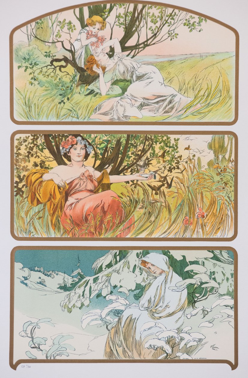 Trzy pory roku, ok. 1898. autorstwa Alphonse Mucha