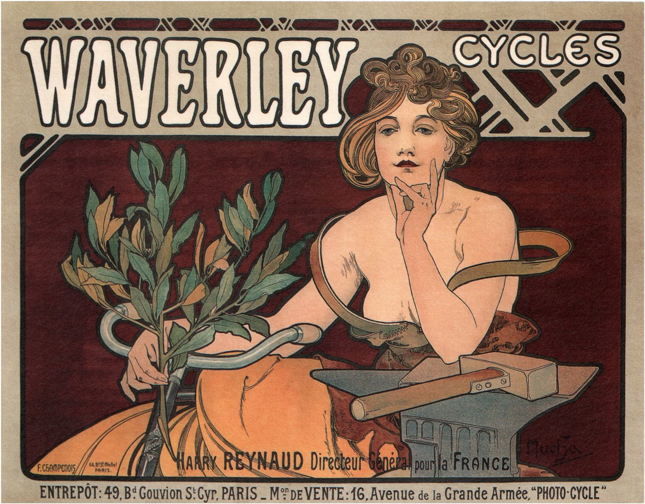 Cykle Waverleya, 1896 r autorstwa Alphonse Mucha