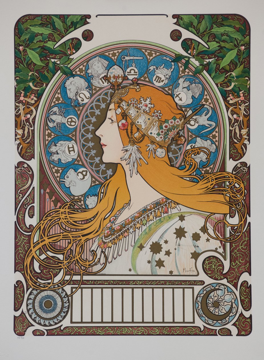 Zodiak Zodiak, 1896. autorstwa Alphonse Mucha